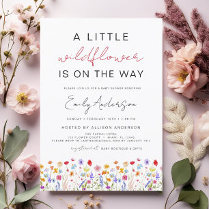 Little Wildflower on the Way Baby Shower Invitation