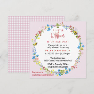 Little Wildflower On The Way Baby Shower (Square) Invitation