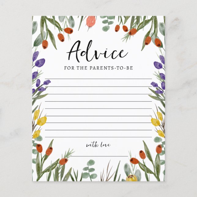 Little Wildflower On The Way Fall Advice Parents (Front)