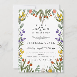 Little Wildflower On The Way Fall Baby Shower Invitation