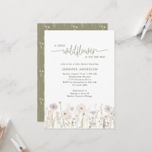 Little Wildflower On The Way Floral Baby Shower  Invitation