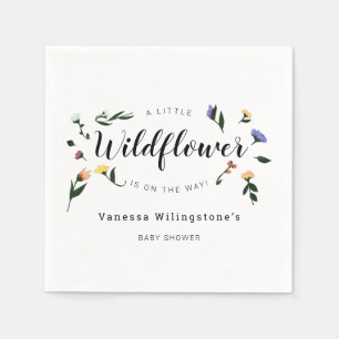 Little Wildflower on the Way Floral Baby Shower Napkin