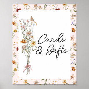 Little Wildflower Pink Baby Shower Cards and Gifts Poster