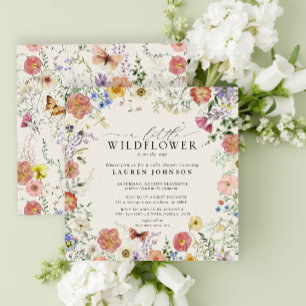 Little Wildflower Pressed Flowers Baby Shower Invitation