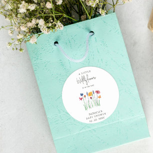 Little Wildflower Pretty Baby Girl Baby Shower Classic Round Sticker