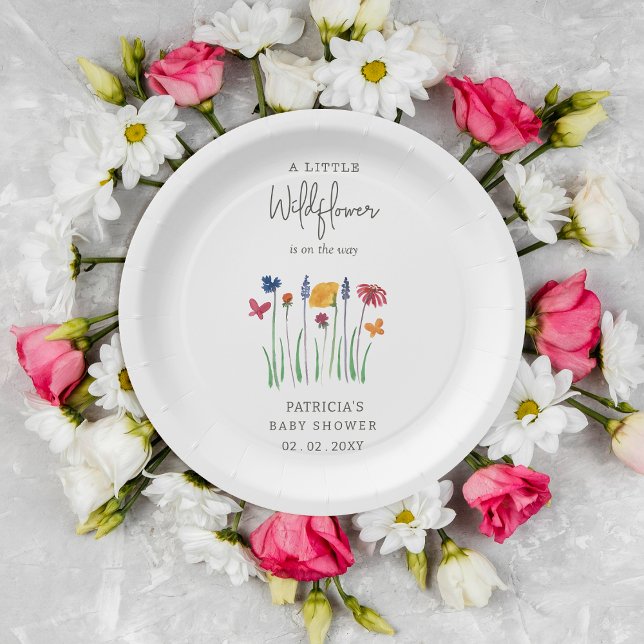 Little Wildflower Pretty Baby Girl Baby Shower Paper Plate (Little Wildflower Pretty Baby Girl Baby Shower Paper Plates)