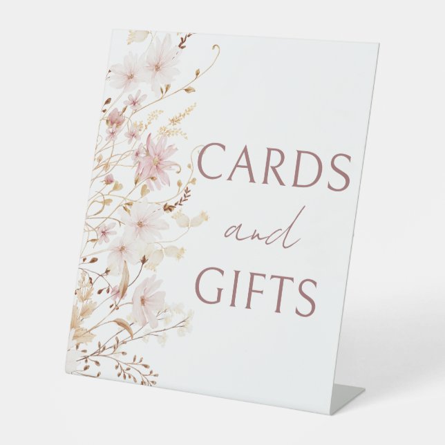 Little wildflower rustic tiny flowers cards gifts  pedestal sign (Front)