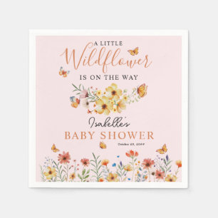 Little Wildflower Rustic Wildflowers Baby Shower Napkin