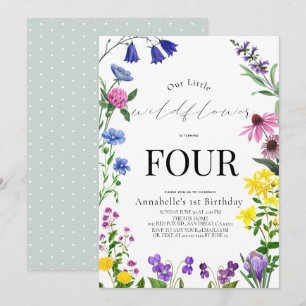 Little Wildflower Script Birthday Invitation