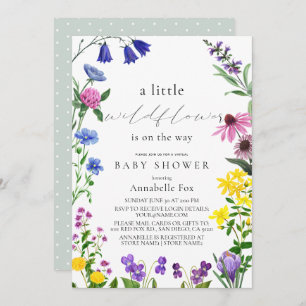 Little Wildflower Script Virtual Baby Shower Invitation