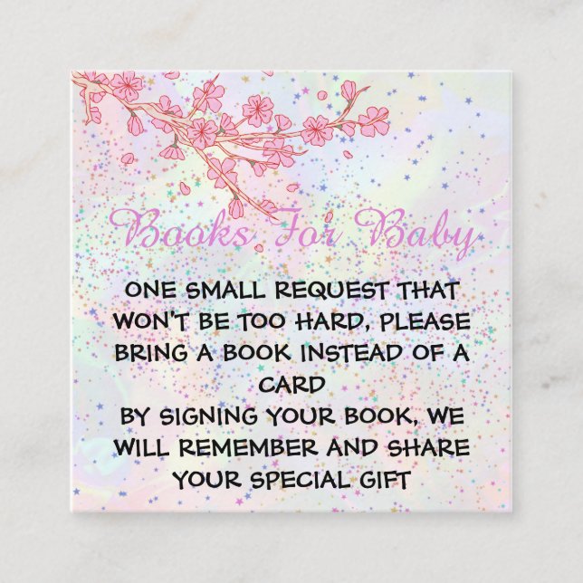 Little Wildflower Soft Pink Girl Baby Shower  Enclosure Card (Front)