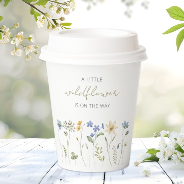 Little Wildflower Spring Floral Baby Shower Paper Cups (Creator Uploaded)