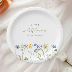 Little Wildflower Spring Floral Baby Shower Paper Plate