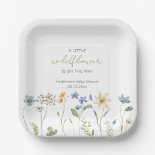 Little Wildflower Spring Floral Baby Shower Paper Plate