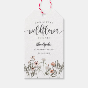 Little Wildflower Spring Girl Birthday Party Gift Tags