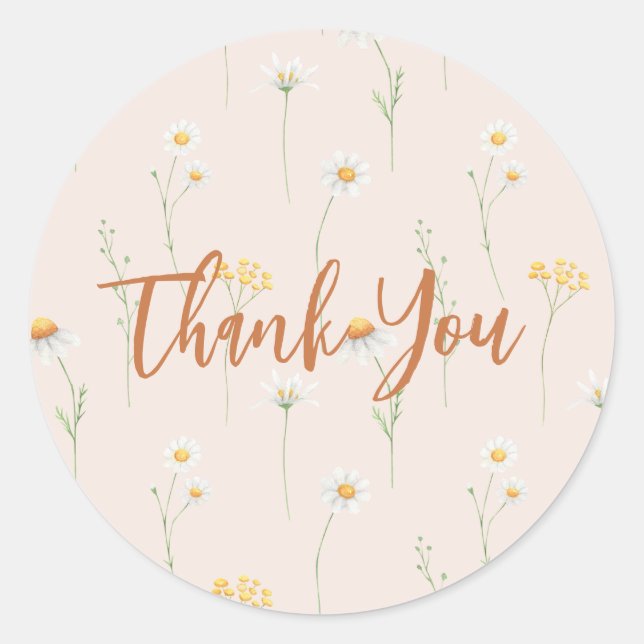Little Wildflower Thank You Stickers (Front)