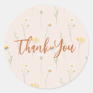 Little Wildflower Thank You Stickers