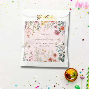 Little Wildflower Turning One Pretty 1st Birthday  Favour Bags