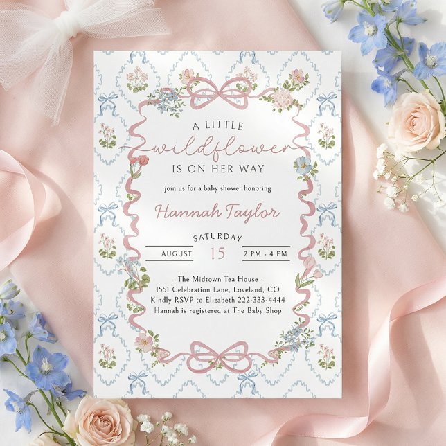 Little Wildflower Vintage Baby Shower Invitation (Creator Uploaded)