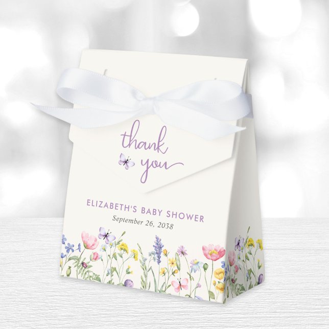 Little Wildflower Watercolor Baby Girl Shower Favour Box (Creator Uploaded)