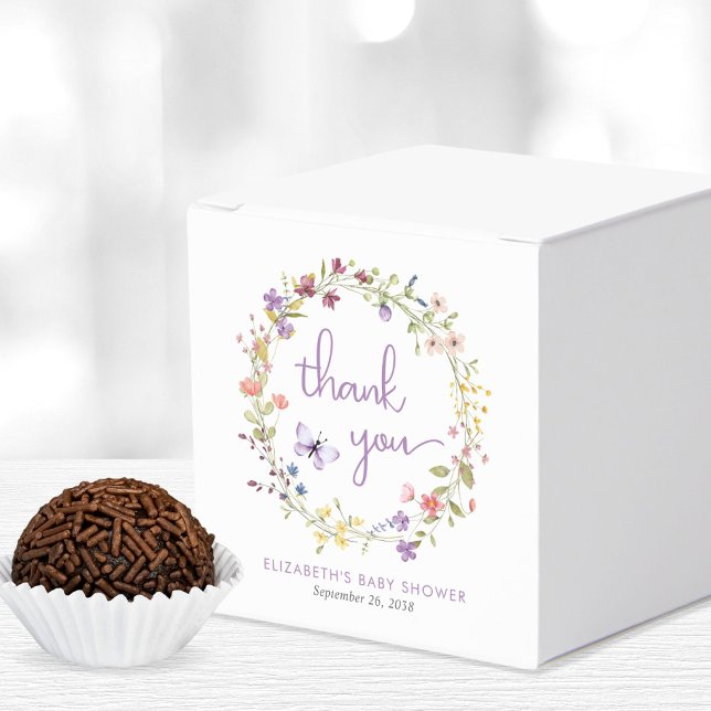 Little Wildflower Watercolor Baby Girl Shower Favour Box (Creator Uploaded)