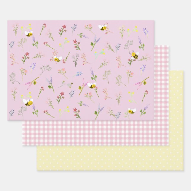 Little Wildflower Wrapping Paper  Set of 3  (Set)