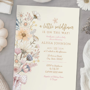 Little Wildflower Yellow Baby Shower Invitation