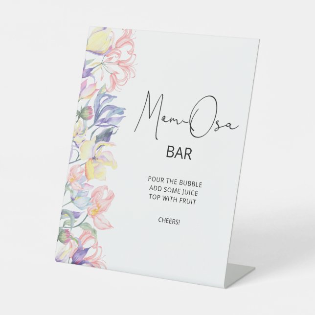 Little wildflowers baby shower Mum-osa bar Pedestal Sign (Front)
