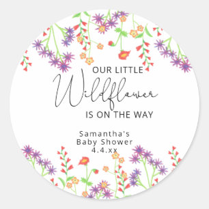 Little wildflowers is on the way classic round sticker