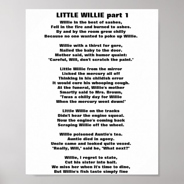 LITTLE WILLIE POEM part 1 Poster (Front)