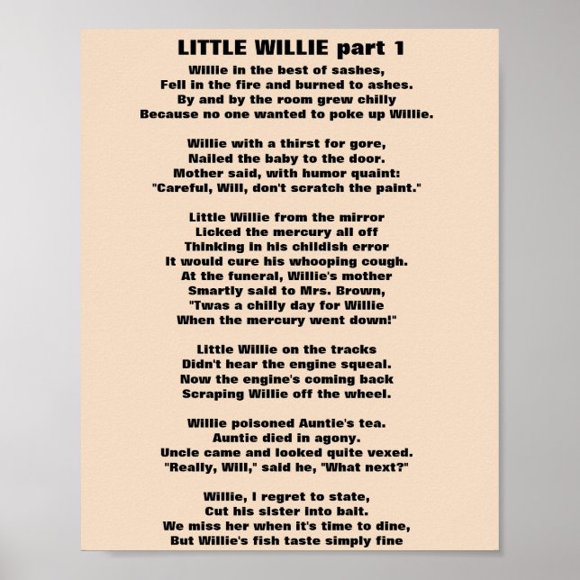 LITTLE WILLIE POEM part 1 Poster (Front)
