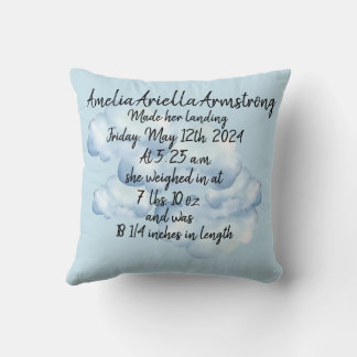 "Little wings..." Custom Birth Announcement Cushion