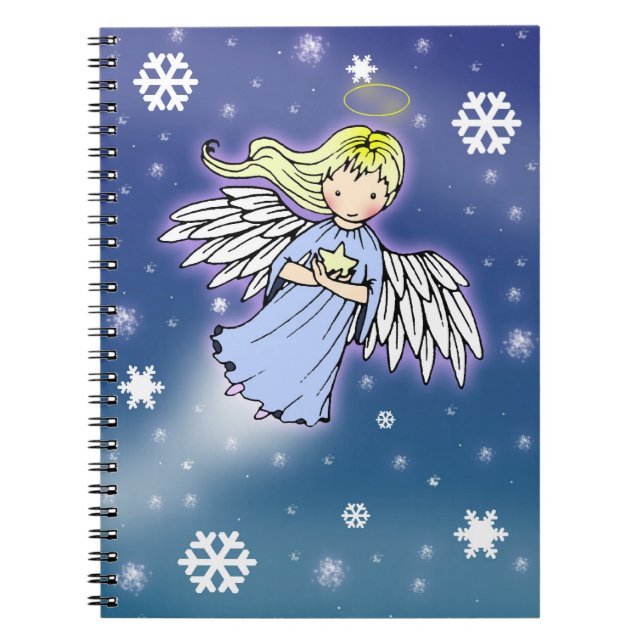 Little Winter Angel in Snow Notebook (Front)