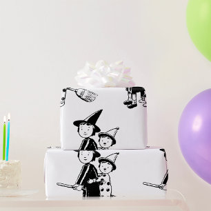 Little Witch And Clown Wrapping Paper