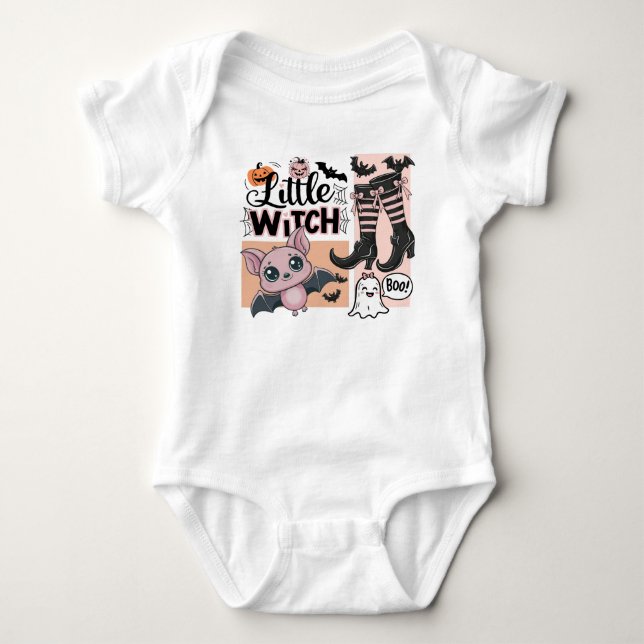 Little Witch Baby Halloween Bodysuit (Front)