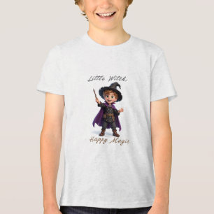 Little Witch Boy Big Magic Cute Halloween Tri-Blend Shirt