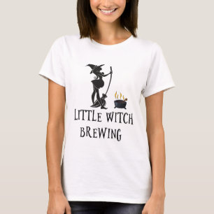 Little Witch Brewing Halloween Pregnant Mum Matern T-Shirt