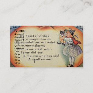 Little Witch & Cat (Vintage Halloween Card) Business Card