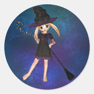 Little Witch Classic Round Sticker