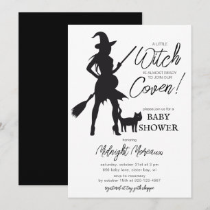 Little Witch Halloween Baby Shower Invitation