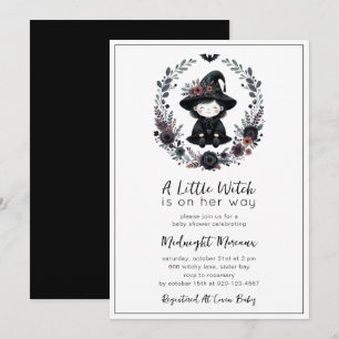 Little Witch Halloween Baby Shower Invitation