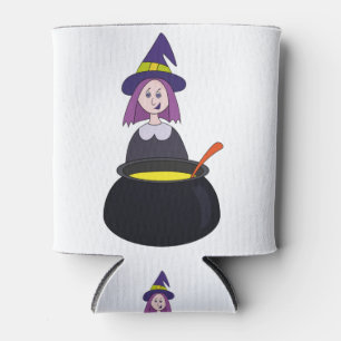 Little Witch Halloween Cauldron Can Cooler