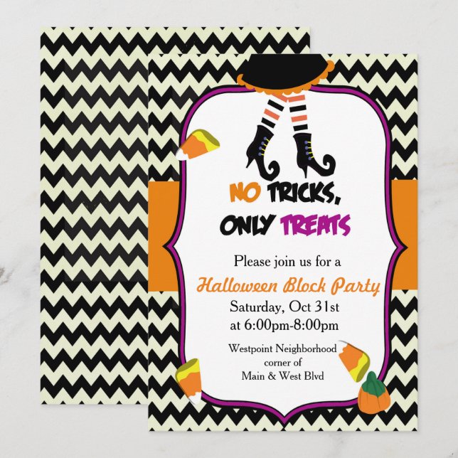 Little Witch Halloween Party Invitation (Front/Back)
