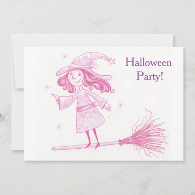 Little WITCH Halloween Party Invite (Front)