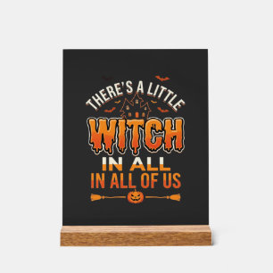 Little Witch Halloween Witch Typography Design_1 Acrylic Sign