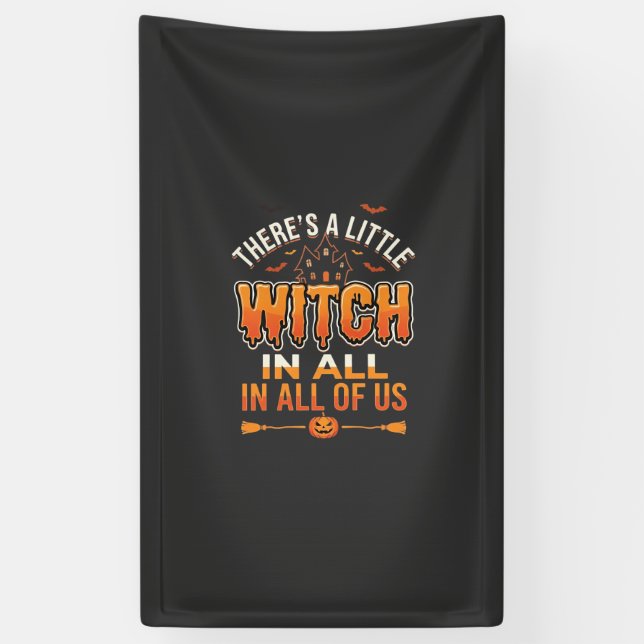 Little Witch Halloween Witch Typography Design_1 Banner (Vertical)