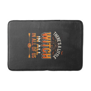 Little Witch Halloween Witch Typography Design_1 Bath Mat