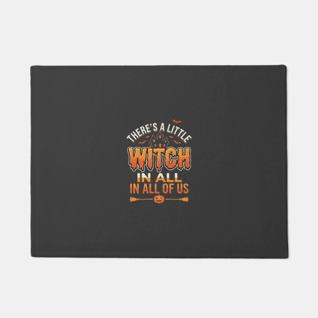 Little Witch Halloween Witch Typography Design_1 Doormat (Front)