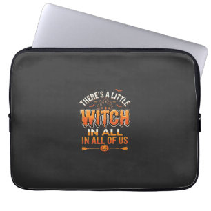 Little Witch Halloween Witch Typography Design_1 Laptop Sleeve