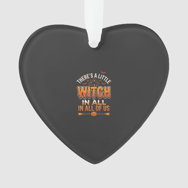 Little Witch Halloween Witch Typography Design_1 Ornament (Front)